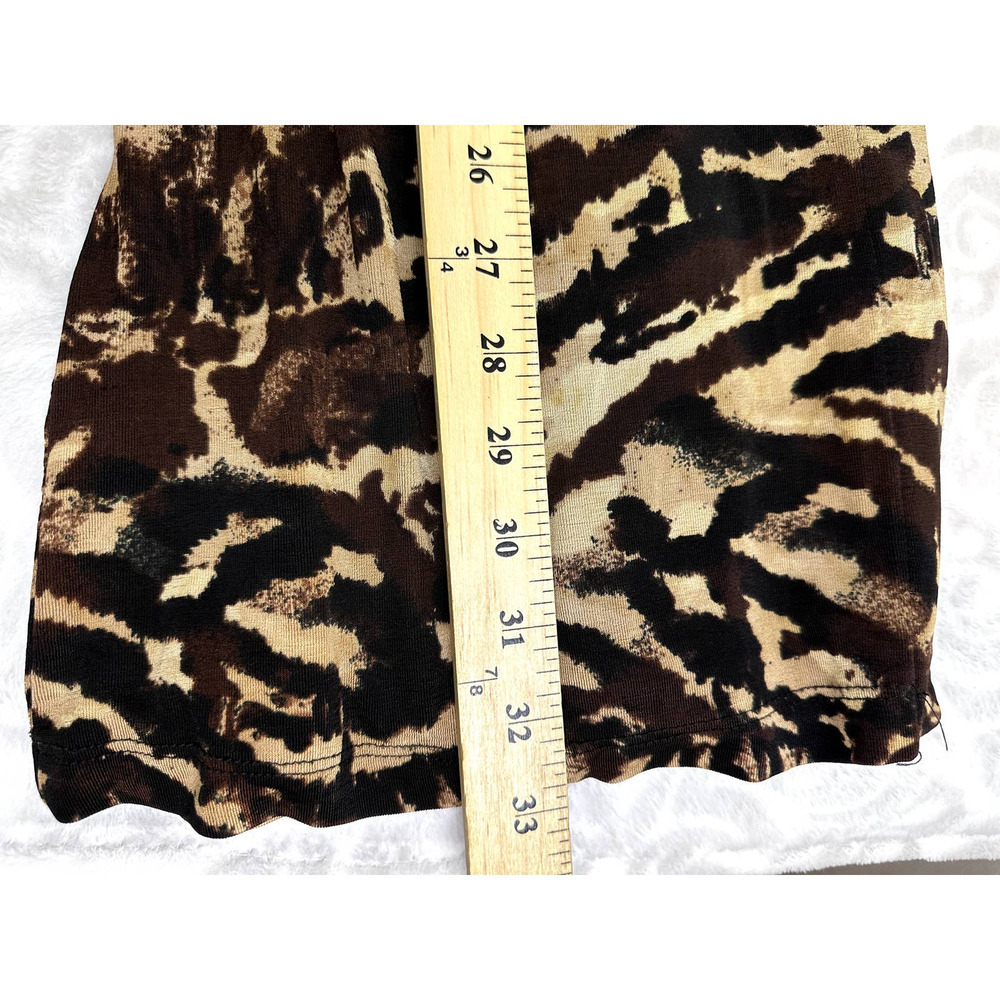 Chico's Traveler Liquid Knit Animal Print Slinky Button Up Duster/Dress, Sz M/8 - Picture 15 of 16